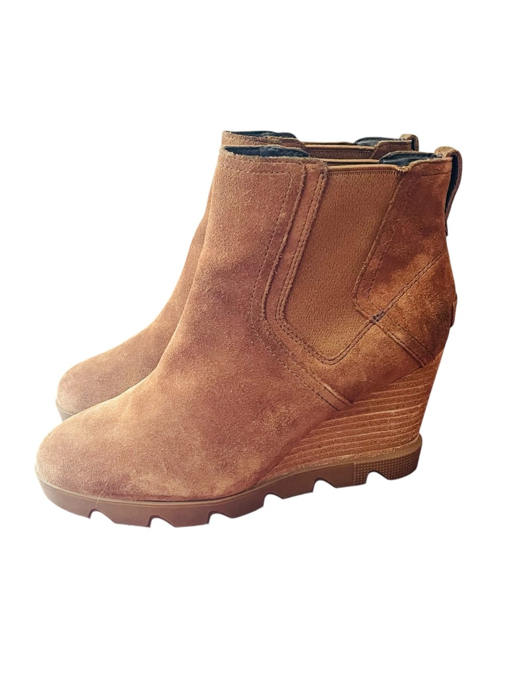Sorel Chestnut Suede Wedge Ankle Booties